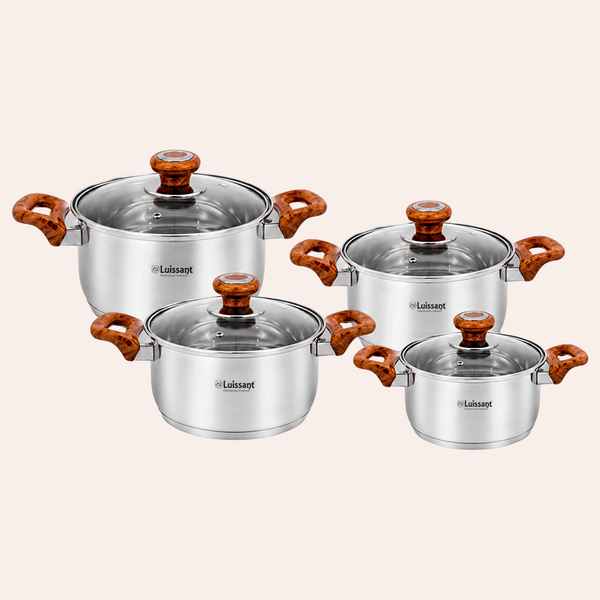 Juego de Ollas de Acero Inoxidable 8 Piezas (LU-1104A-IN) - Secondary
