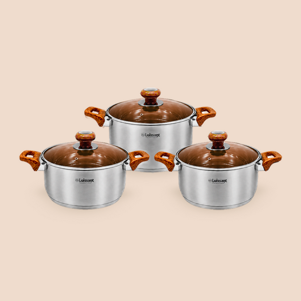 Juego de Ollas de Acero Inoxidable 6 Piezas (LU-1203A-IN) - Secondary
