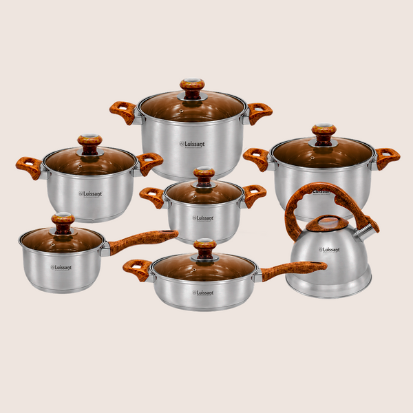 Juego de Ollas de Acero Inoxidable 14 Piezas (LU-1405A-IN) - Secondary